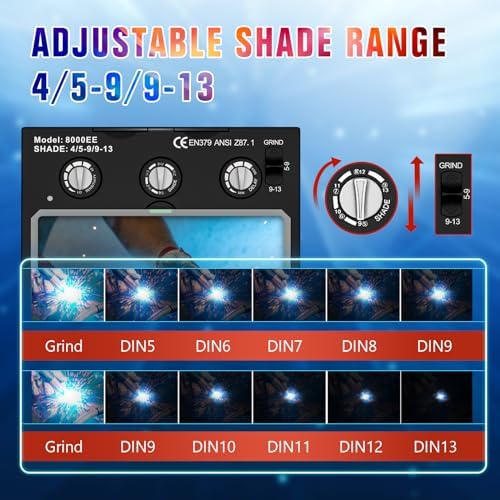 TRQWH Welding Lens Auto Darkening Welding Helmet Lens True Color Technology with 4 Arc Sensor Ajustable Shade Range 4/5-13 Automatic LCD Lens Dimming Shade Filter 4.49x5.24in Auto Welding Lens