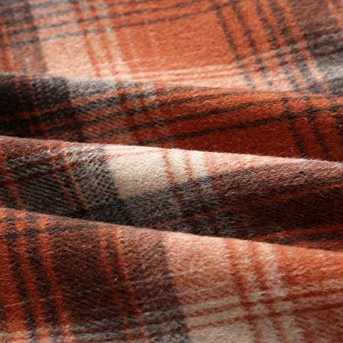 IDEALSANXUN Womens Plaid Wool Skirts Elastic Waist A-Line Pleated Tartan Long Skirts