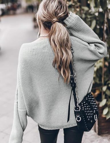 Womens Oversized Sweaters Loose Solid Casual Long Sleeve Mock Neck Knitted Jumper Tops