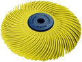 Dedeco Sunburst Radial Bristle Discs 4" x 1/2" Curved - Yellow 80 Grit (Coarse) - Aluminum Oxide (TC Series) for Polishing & Finishing 1/Unit
