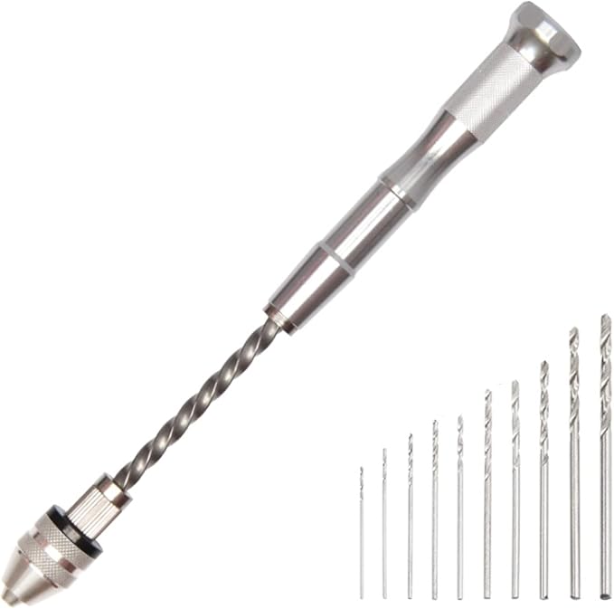 Pin Vise Hand Drill Bits(11PCS), Hand Drill Bits Set Precision Hand Drill Bits Rotary Tool for Wood, Manual Work DIY, Jewelry, Assembling, Model Making,2# drill bit