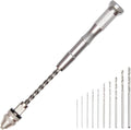 Pin Vise Hand Drill Bits(11PCS), Hand Drill Bits Set Precision Hand Drill Bits Rotary Tool for Wood, Manual Work DIY, Jewelry, Assembling, Model Making,2# drill bit