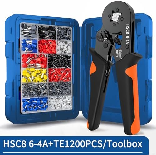 Crimping Terminal,Multiple Crimping Pliers HSC86-4/6 Combination,Electrical Equipment Connector,Wire Connection Terminal(HSC8 6-4A TE1200box)