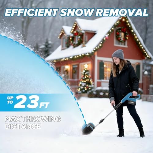 Cordless Snow Shovel for Makita 18V Battery (NOT Included), 12" Width, 8.6" Depth Electric Snow Blower, 23FT Throw Distance Snow Removal Shovel with Directional Plate for Driveway, Patio, Deck
