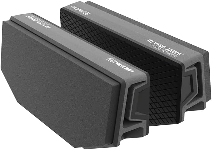Woodworking Vise Jaws - Upgraded Double-Sided Jaws Provide Secure Non-Marring Grip - 1/2" Taller and 1-11/16" Wider than Standard Jaw Pads for IQ Vise