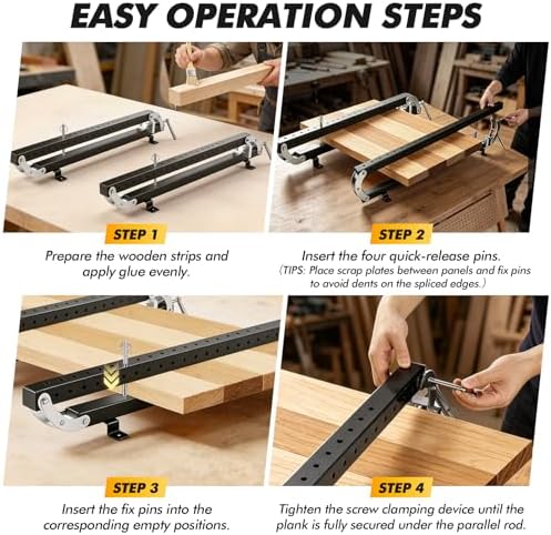 24 inch Panel Clamps 2Pack, 4-Way Pressure Steel Parallel Clamp