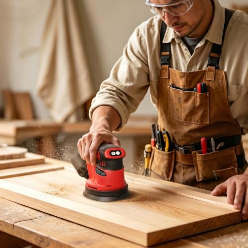 Brushless Cordless Random Orbital Sander for Milwaukee M18(NO Battery),5″Palm Sanding Machine Tool with 3-Speed,Dust Collector&10PCS Sandpapers for Woodworking,Auto Repair,Drywall,Polishing