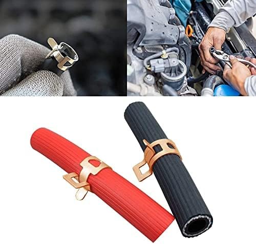 Fielect 50pcs 3/7" / 11mm Spring Band Type Action Hose Pipe Clamp Low Pressure Air Clip Clamp Fasteners Assortment Kit for Plumbing, Automotive and Mechanical