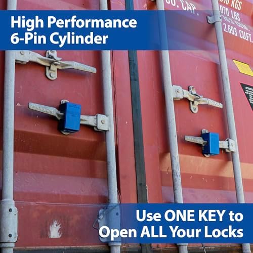 PACLOCK's 82-Series Patented Container Lock, UCS, Keyed Alike U-Pick!, Silver, Anodized Aluminum, 1, for Ribbed-Handles on Container Doors