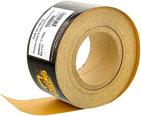 Dura-Gold Pro Series Longboard Hand Sanding File Sander Block - Hook & Loop Backing and PSA Adapter Pad & 150 Grit Sandpaper Roll, 2-3/4" Wide, 12 Yards Long