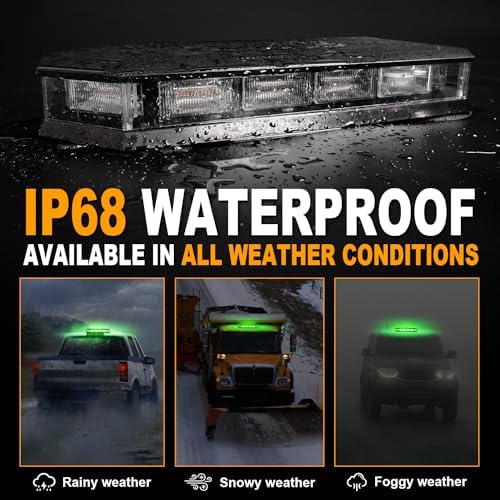 ASPL 16.5 Inch Roof Top Beacon Warning Strobe Light for Trucks Green