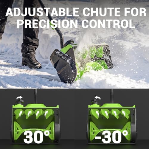 20V Cordless Electric Snow Shovel, 13-Inch, 2×4.0Ah Batteries & Charger