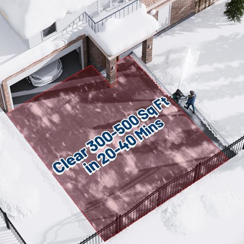 Garvee 20" Electric Snow Blower Cordless - Brushless Motor 23FT Throwing Distance, 180° Rotating Chute Walkways Driveways Snow Thrower Blaster Dual LED Lights(with 2 * 4.0Ah Batteries)