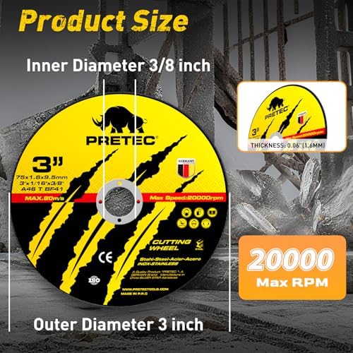 3 Inch Cut Off Wheels, 57 Pack Metal and Stainless Steel Cutting Wheel