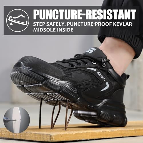 Steel Toe Shoes for Men Puncture Resistant Mens Safety Work Shoes