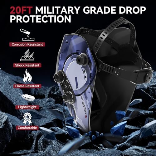 ARCCAPTAIN Auto Darkening Welding Helmet, 3.94"X3.66" Large Viewing Screen