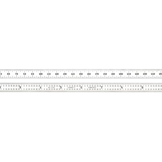 Starrett Full Flexible Steel Rule with Satin Chrome Finish, Quick Reading, Millimeter and Inch Graduation - 31 Graduation, 11-3/4" Length, 0.4mm Thickness - C331-300