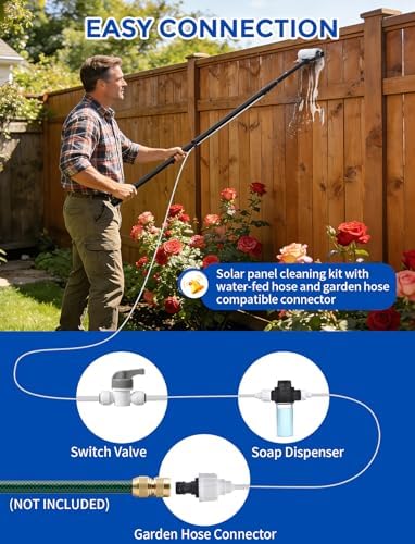 20.34ft Telescopic Water-Fed Washing Kit with Soap Dispenser