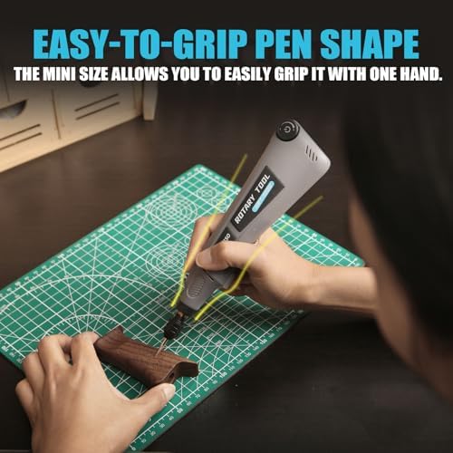 Variable Speed Rotary Tool Kit with 2.0 universal chuck from 1/50'' to 1/8'', Cordless Rotary Tool with LED Light, Multi-Purpose Power Tool for Sanding, Polishing, Drilling, DIY Crafts