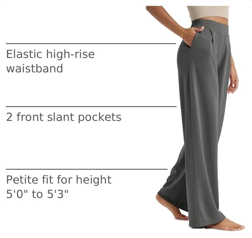 ODODOS Modal Soft Wide Leg Pants for Women High Waist Casual Relaxed Pants with Pockets-27/29"/ 31" Inseam