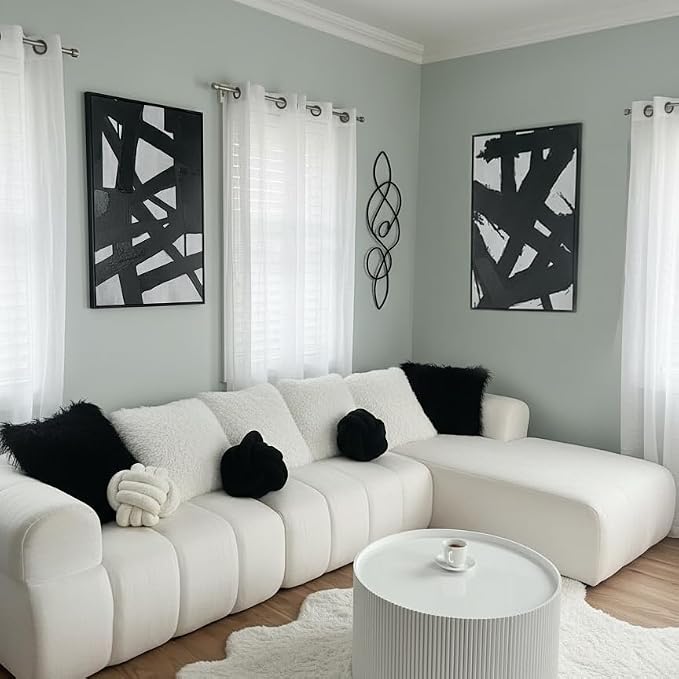 Zessonic Black And White Abstract Wall Art, Black Painting Stroke Graffiti Artwork Print for Living Room, Bedroom, Office Decor,24" x 36" x 2