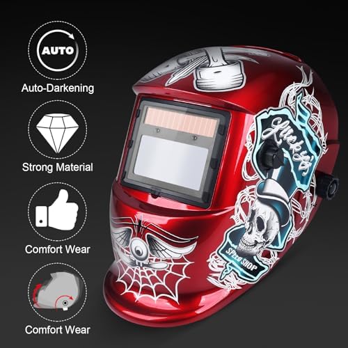 Welding True Color Helmet Auto Darkening Mask with Adjustable Shade Range 4/9-13 for TIG MIG ARC Welder Hood…