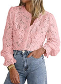 PRETTYGARDEN Women's Fall Trendy Long Sleeve Lace Tops