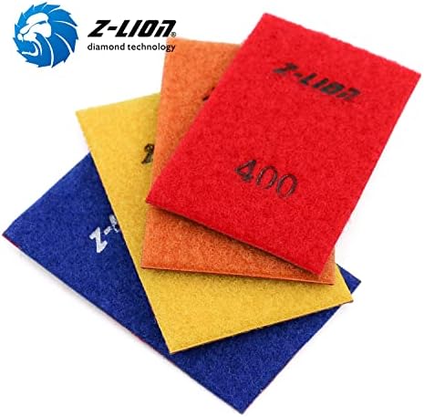 Z-Lion Diamond Abrasive Paper Sheets Diamond Sandpaper Nylon Back for Sanding Stone Glass Ceramic(4pcs/Set)