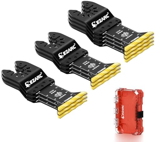 EZARC Titanium Oscillating Saw Blades, Oscillating Multitool Blades for Metal, Wood Nails, Screws Cutting, Plastic, 10 Pack