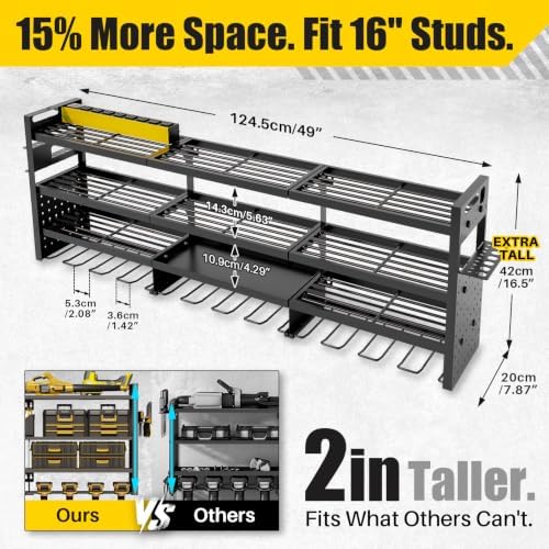 Large 49''Wide Power Tool Organizer Wall Mount, Charging Station