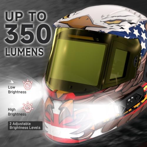 ANDELI Auto Darkening Welding Helmet 2 LED Lights Internal Digital Control