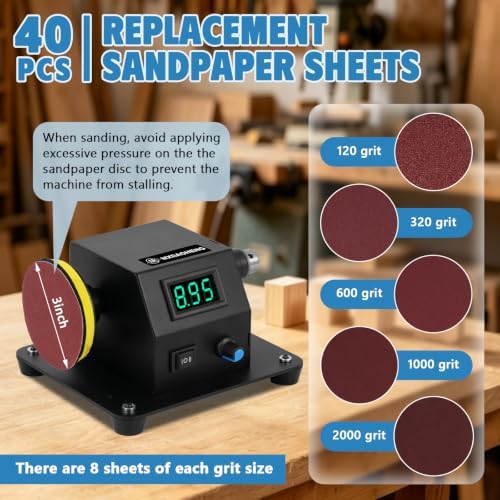 4-in-1 Mini Disc Sander 260W, Electric Resin Polishing Machine with Chuck