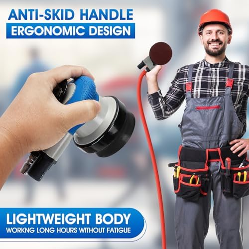 3-Inch Mini Air Sander | High-Speed 11,000 RPM Pneumatic Orbital Tool | Compact DA Sander for Auto Detailing, Spot Repair & Small Projects