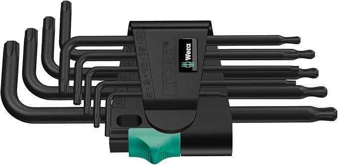 WERA 05024242001 967/9 TX 1 L-Key Set, BlackLaser, 9 Pieces