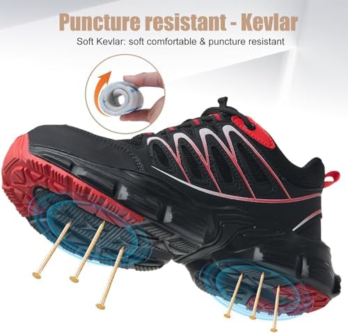 Hogent Steel Toe Shoes for Men Women - Non Slip & Lightweight Work Shoes