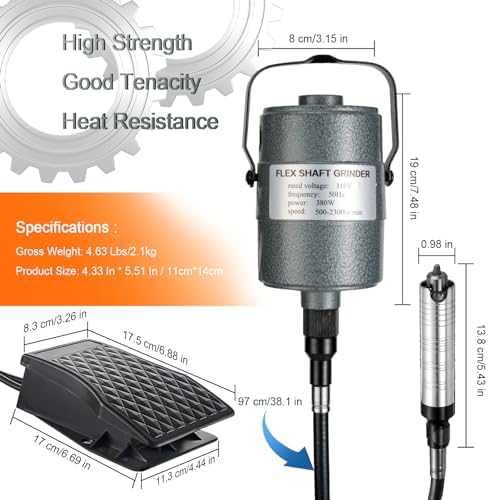 DZQ 380W Flex Shaft Grinder with 83 Accessories 500–20,000 RPM
