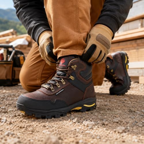 SUREWAY Men's 6 Inch Soft/Steel Toe Waterproof leather Work Boots