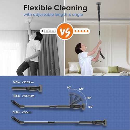 9-in-1 Electric Spin Scrubber with 9 Brush Heads Cordless Cleaning Brush Scrubber Adjustable Angle IPX5 LED Digital Display Screen Shower Cleaning Brush for Home Bathroom Kitchen (Black)
