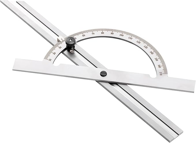 12" Steel Protractor Angle Finder Sliding Bevel Gauge Metal Protractor for Construction Jobs, Cabinet-Making and Fine Carpentry, Measuring Tool for Carpenters & Woodworking Hobbyists