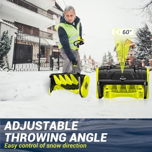 Litekon 40V Brushless Cordless Snow Shovel, 13-Inch Electric Snow Blower with 2X 4.0Ah Batteries, Battery-Powered Snow Removal with 16.5FT Throw Distance for Patio, Deck, Driveway，Green