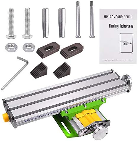 Compound Slide Table, MYSWEETY Worktable Milling Working Cross Table Milling Machine Compound Drilling Slide Table For Bench Drill Adjustme X-Y