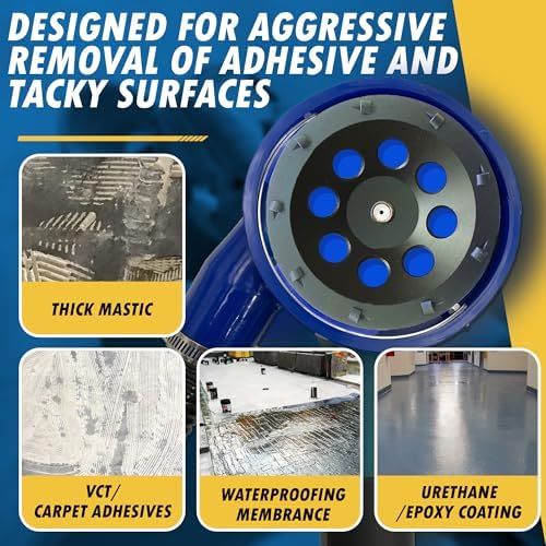 7" PCD Grinding Wheel for Epoxy, Glue, Mastic Removal, 9 Segments