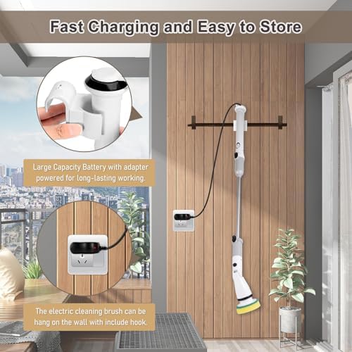 Irfora Electric Spin Scrubber Cordless Handheld Brush with Adjustable