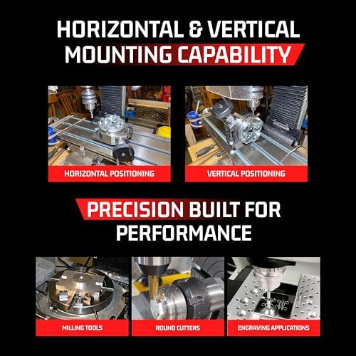 Horizontal & Vertical Rotary Table with 70mm 4 Jaw & T-Nuts Set, 4"