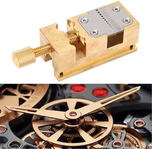 Mini Flat Clamp, Mini Bench Vice Clamp Opening Parallel Table Vise for Watch Repairing Sculpture Craft Jewelry DIY Carving Tool, 0.2-1.5mm Hole Dia Watchmaker Wheel Pointers Tool