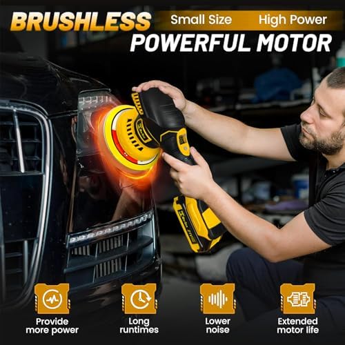 Cordless Car Buffer Polisher Kit 6" with 21V 2×2.0Ah Batteries