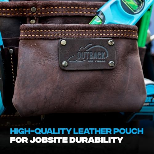 Ox Pro Full Grain Leather Tool Pouches - Made with Double Stitching and Rivet Reinforced Pockets