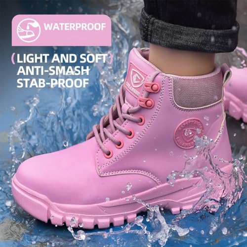 Steel Toe Boots for Women Men Waterproof Lightweight Safety Shoes