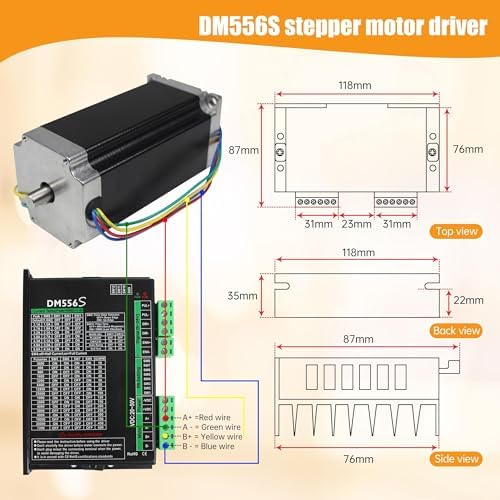 3 Axis Nema23 Stepper Motor Driver USB Mach3 Board CNC Controller Kit 2.8Nm