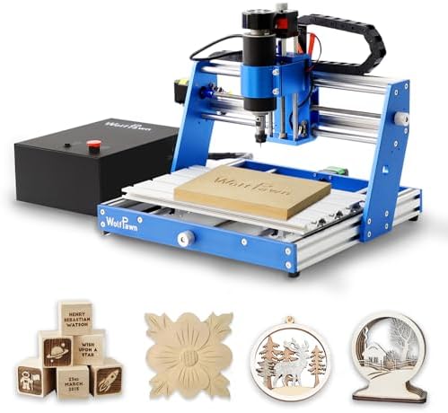3018 500W CNC Router Machine All Metal Structure 3 Aixs CNC Engraving Machine with Emergency Stop Button and Limit Switches for Wood Acrylic MDF Nylon Carving, Working Area 300X180X60mm